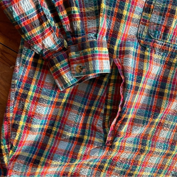 Urban Outfitters Oversized Bryce Plaid Longline Button Down Shirt Small - Picture 4 of 9